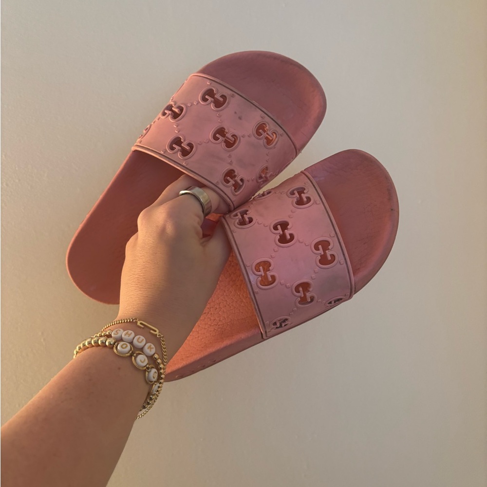 Gucci Pink Slide Sandals